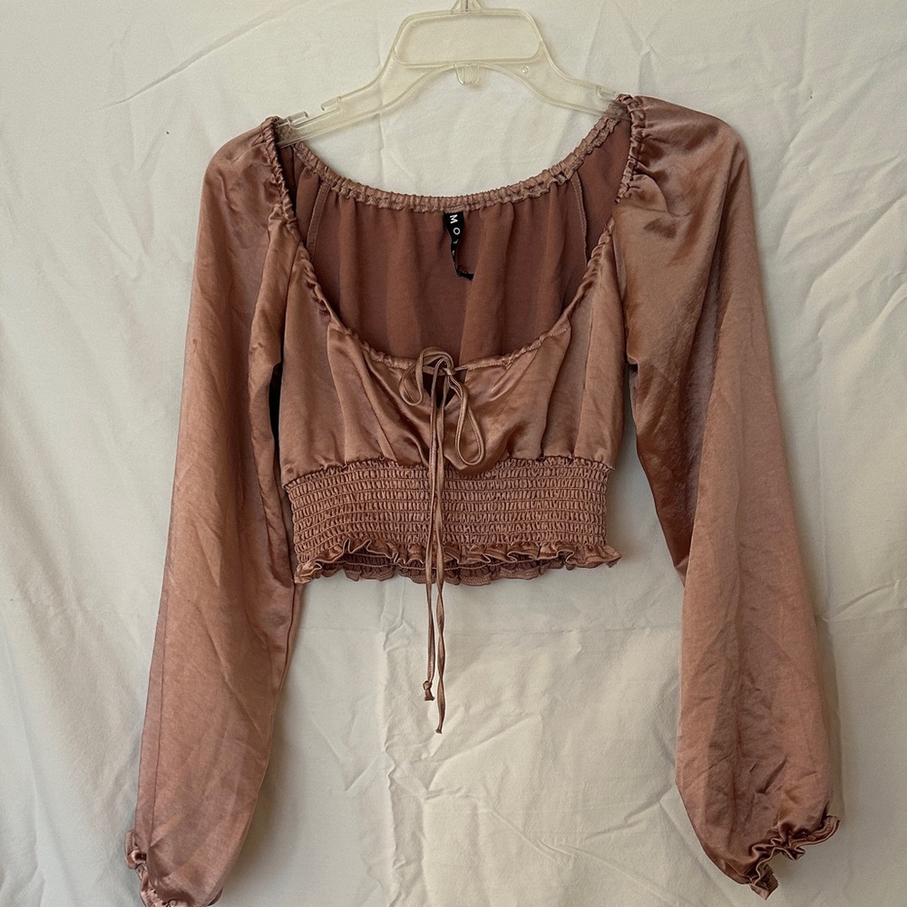 Motel Rocks Copper Satin Blouse